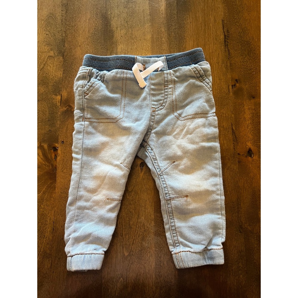 Cat & Jack Baby Boys Light Wash Denim Jogger Jeans Blue 6-9 Months